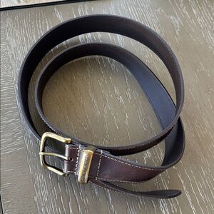 Carhartt Dark Brown Genuine Leather Belt with Buckle Casual Men’s Size 52 GUC